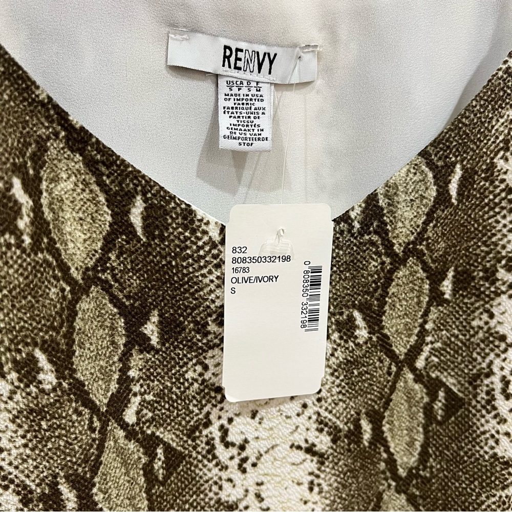 NWT Renvy - Snakeskin Camisole - Olive and Ivory US Size Small - Picture 3 of 3